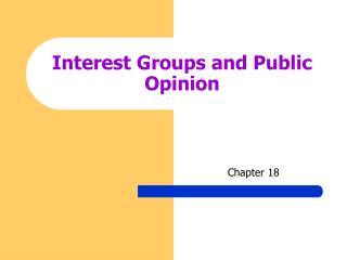 Interest Groups and Public Opinion