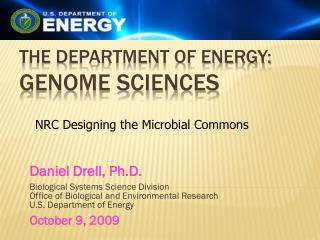 The Department of Energy: Genome Sciences
