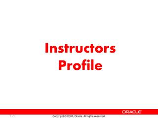 Instructors Profile