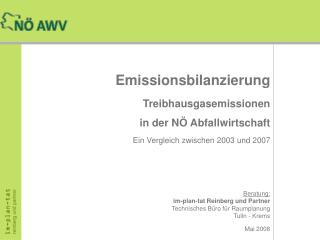 Emissionsbilanzierung Treibhausgasemissionen in der NÖ Abfallwirtschaft