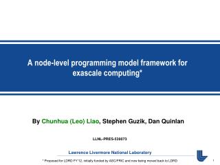 A node-level programming model framework for exascale computing*