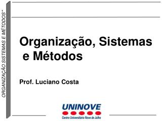 Organização, Sistemas e Métodos Prof. Luciano Costa