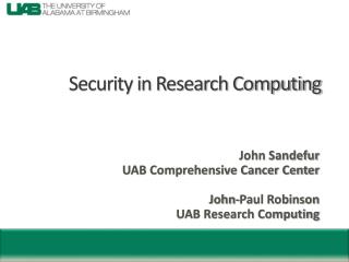Security in Research Computing