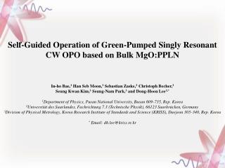 Self-Guided Operation of Green-Pumped Singly Resonant CW OPO based on Bulk MgO:PPLN