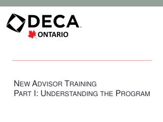 New Advisor Training Part I: Understanding the Program