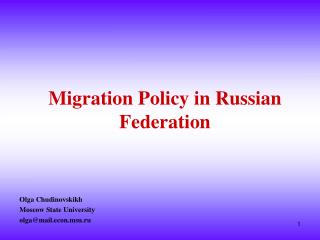 Migration Policy in Russian Federation