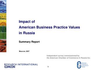 Impact of American Business Practice Values in Russia Summary Report