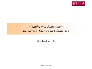 Graphs and Functions: Recurring Themes in Databases