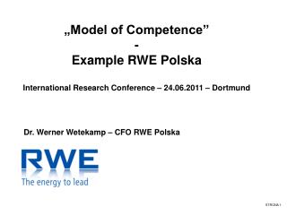 „Model of Competence” - Example RWE Polska