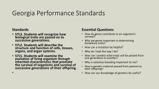 Georgia Performance Standards