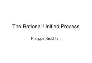 The Rational Unified Process