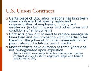 U.S. Union Contracts