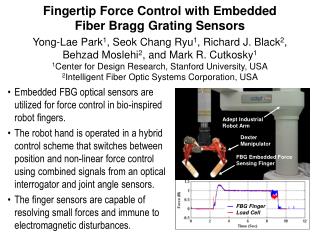 Fingertip Force Control with Embedded Fiber Bragg Grating Sensors