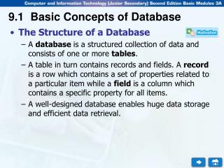 9.1 Basic Concepts of Database