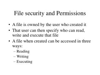 File security and Permissions