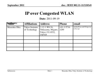 IP over Congested WLAN