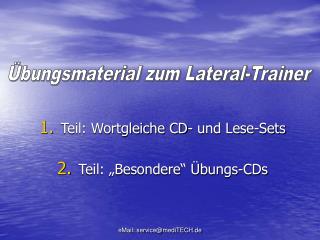 Teil: Wortgleiche CD- und Lese-Sets Teil: „Besondere“ Übungs-CDs