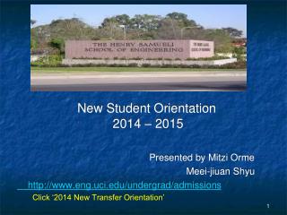 New Student Orientation 2014 – 2015