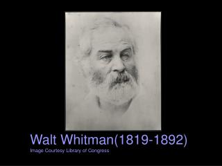 Walt Whitman(1819-1892) Image Courtesy Library of Congress