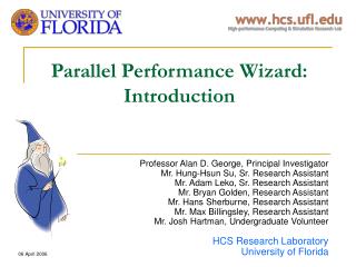 Parallel Performance Wizard: Introduction