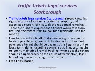 Traffic tickets legal services Scarborough