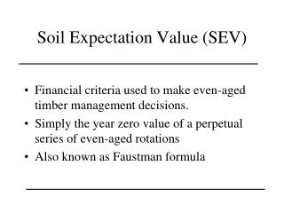 Soil Expectation Value (SEV)