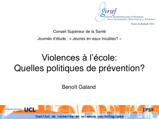 Violences à l’école: Quelles politiques de prévention?