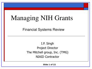 Managing NIH Grants