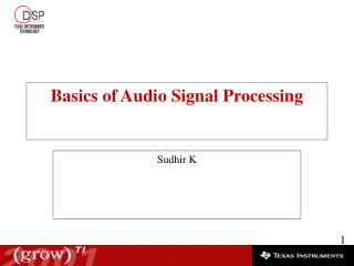 Basics of Audio Signal Processing