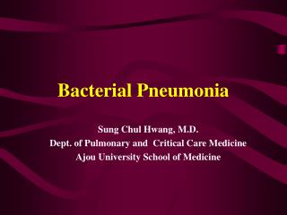 Bacterial Pneumonia