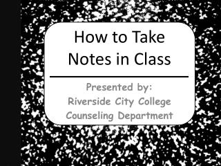How to Take Notes in Class