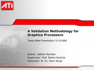 A Validation Methodology for Graphics Processors