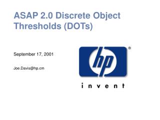 ASAP 2.0 Discrete Object Thresholds (DOTs)