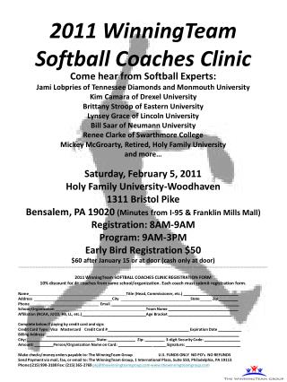 2011 WinningTeam Softball Coaches Clinic