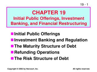 Initial Public Offerings Investment Banking and Regulation The Maturity Structure of Debt