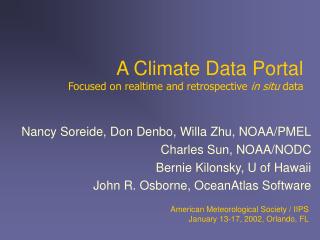 A Climate Data Portal Focused on realtime and retrospective in situ data