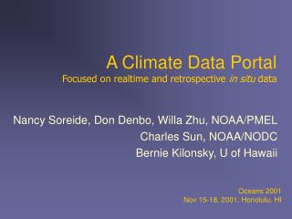 A Climate Data Portal Focused on realtime and retrospective in situ data