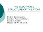 THE ELECTRONIC STRUCTURE OF THE ATOM