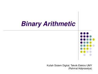 Binary Arithmetic
