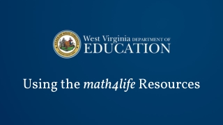 Using the math4life Resources