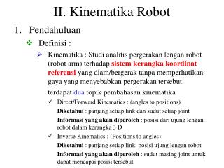 II. Kinematika Robot