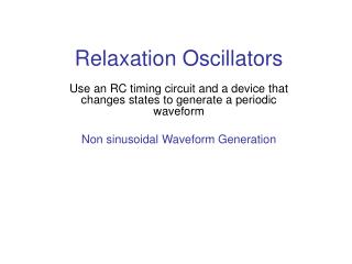 Relaxation Oscillators