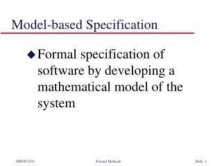 Model-based Specification