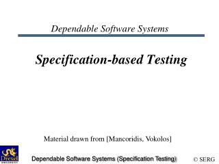 Dependable Software Systems Specification-based Testing