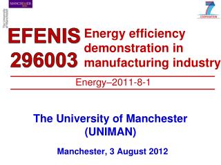 Energy efficiency demonstration in manufacturing industry