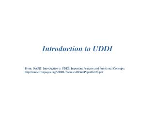 Introduction to UDDI