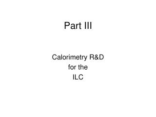 Calorimetry R&amp;D for the ILC
