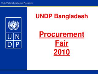 UNDP Bangladesh Procurement Fair 2010