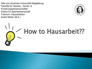How to Hausarbeit??