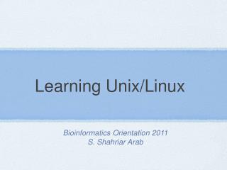 Learning Unix/Linux